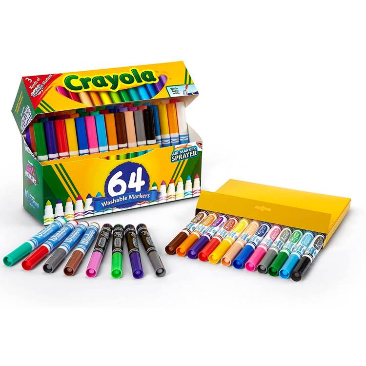 64 Plumones Gruesos Lavables - Plumones Crayola 64