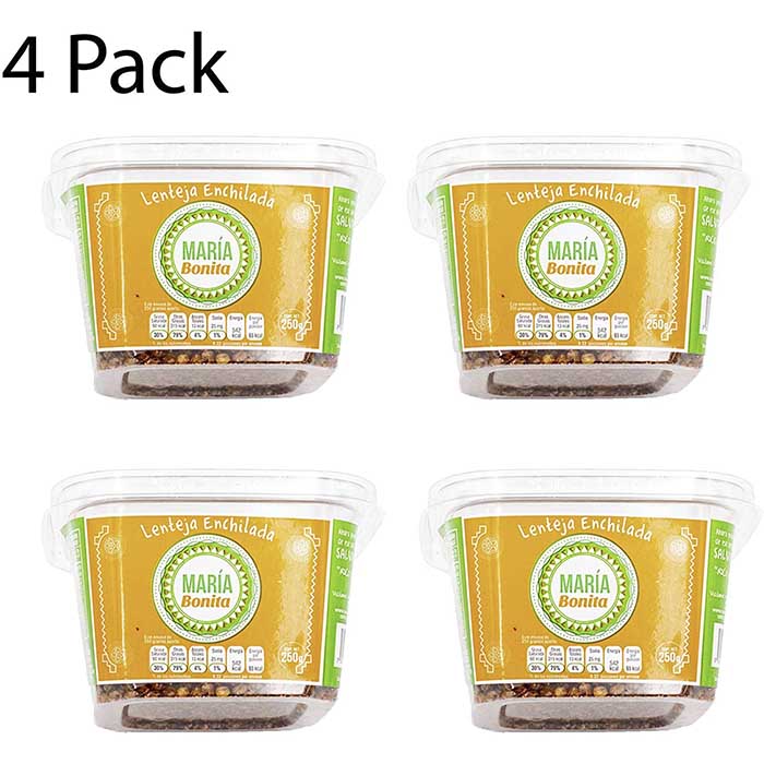 Botana de Lenteja Enchilada (Legumbre deshidratada) paquete con 4 piezas de 250 gramos