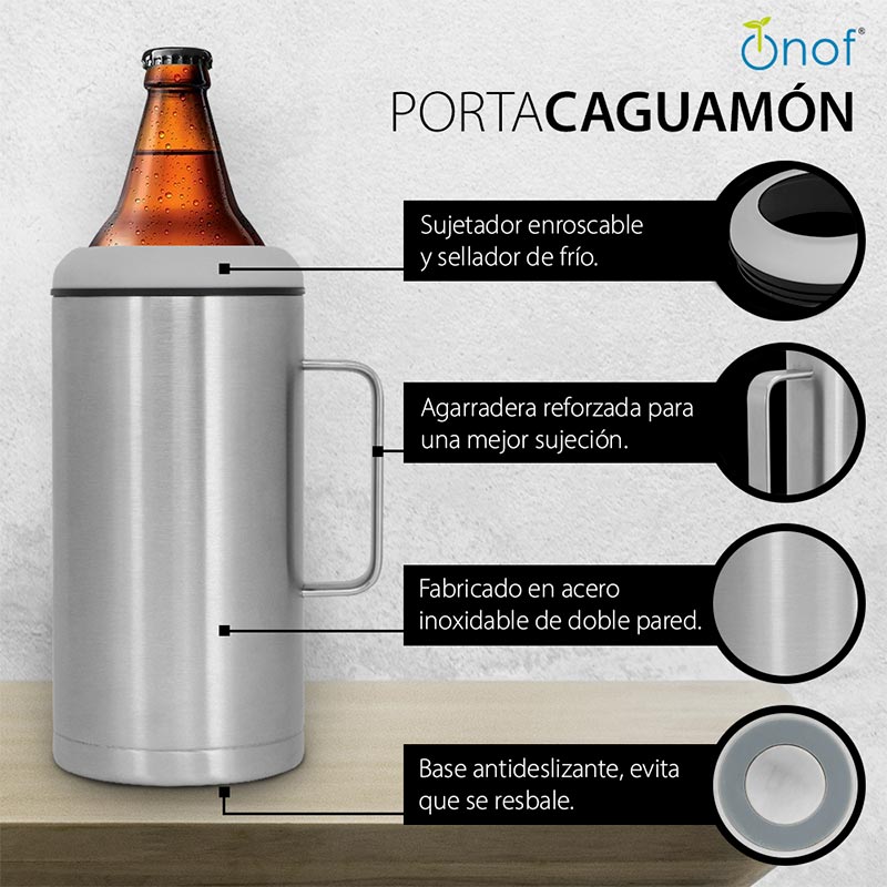 Portacaguamon Acero Inoxidable Doble Capa 1.2 Lts Caguama