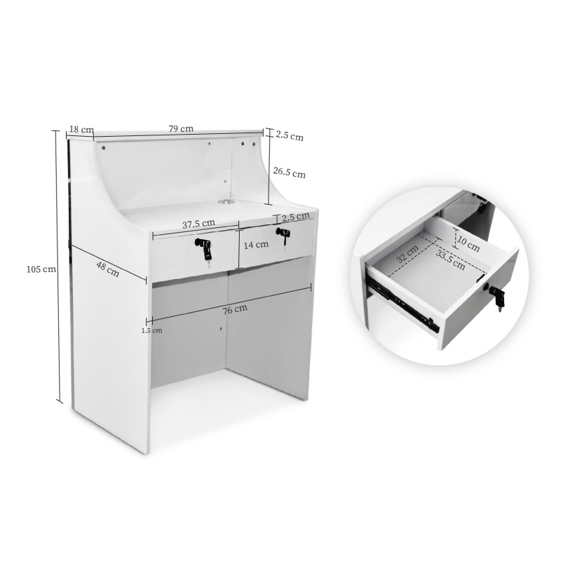 Mueble Recepción Estética Peluquería Barbería Gran Shopping Blanco