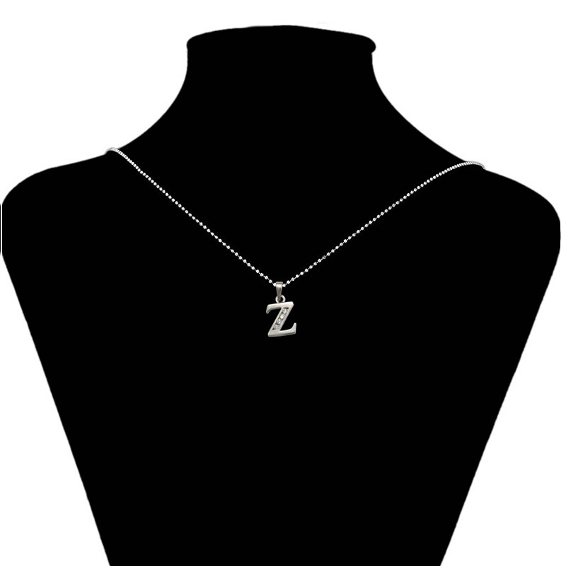 Dije Letra Z Baño de Rodio INCLUYE Cadena y Caja Para Regalo Farcelli Jewelry