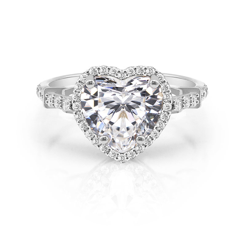 ANILLO DE COMPROMISO SERENITY CORAZÓN SWAROVSKI ORO 10K ABBA JOYAS