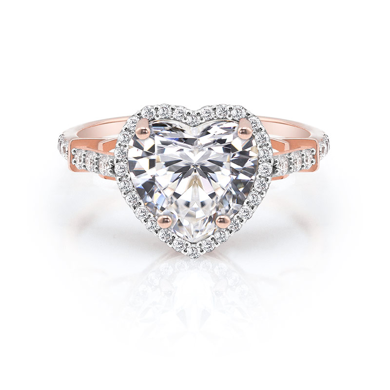 ANILLO DE COMPROMISO SERENITY CORAZÓN SWAROVSKI ORO 10K ABBA JOYAS