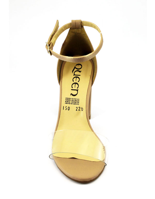 Zapatilla  Mujer chinela de Mica transparente Pulcera Tacón Cuadrado