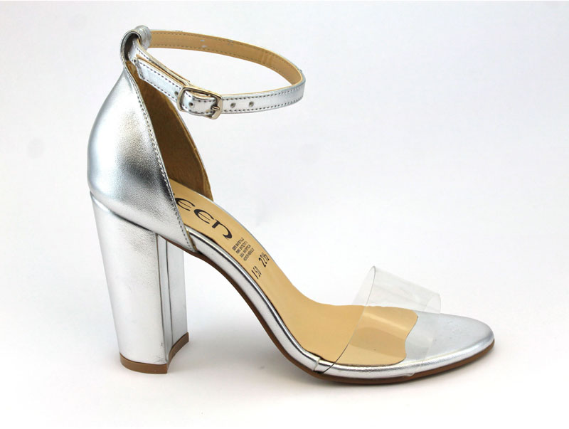 Zapatilla  Mujer chinela de Mica transparente Pulcera Tacón Cuadrado
