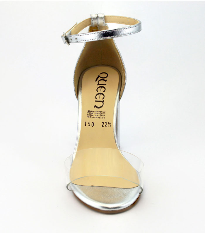 Zapatilla  Mujer chinela de Mica transparente Pulcera Tacón Cuadrado