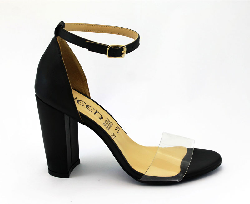 Zapatilla  Mujer chinela de Mica transparente Pulcera Tacón Cuadrado