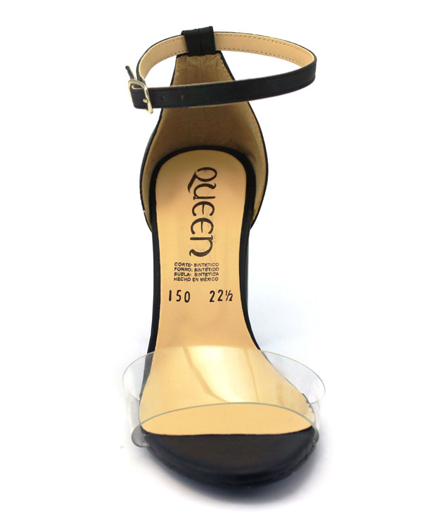 Zapatilla  Mujer chinela de Mica transparente Pulcera Tacón Cuadrado