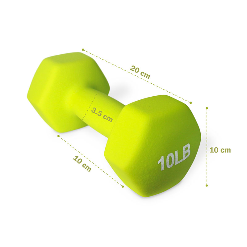 Par de Mancuernas Hexagonales 10 Libras Neopreno 