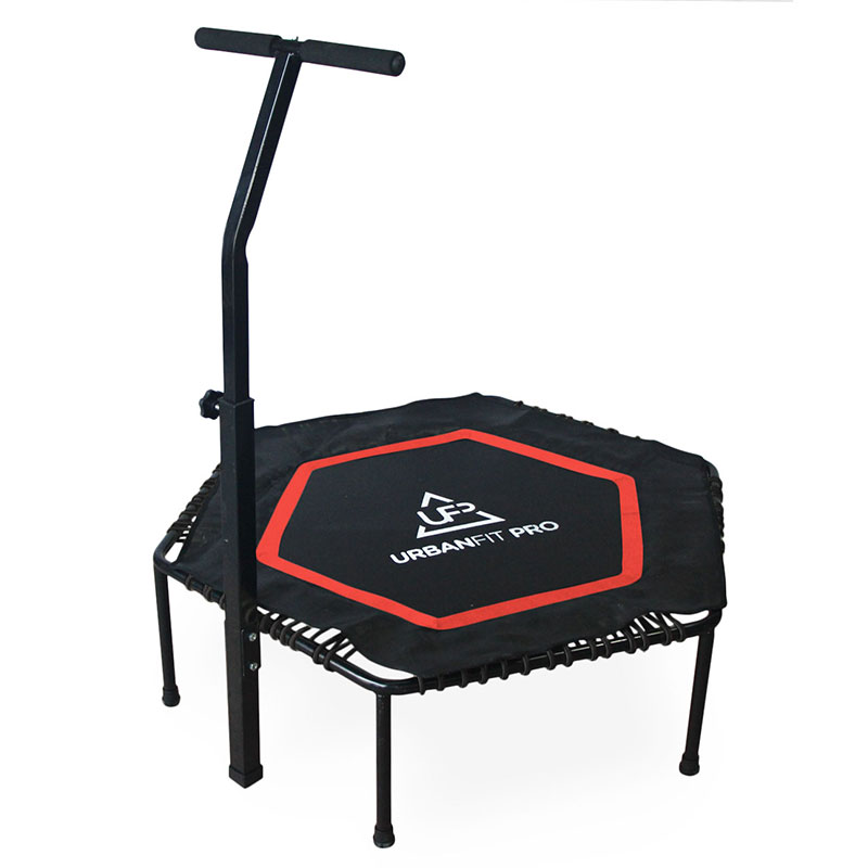 Trampolin Hexagonal Con Barra Agarradera Fitness Ejercicio Gym Workout Rojo Unitalla