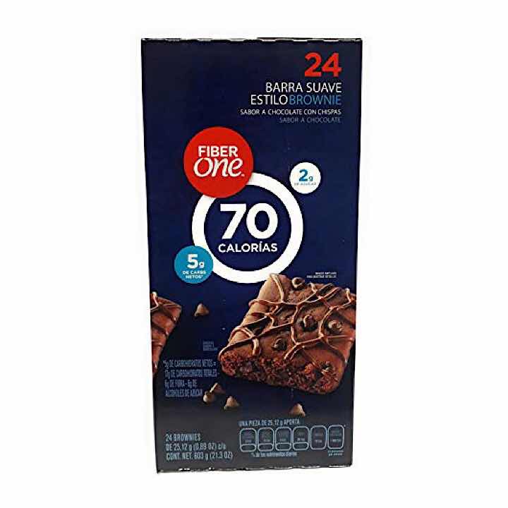 Brownies 70 Calorías, Fiber One, 24 Piezas de 25g c/u.