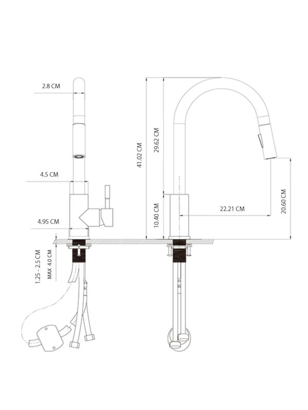 Llave Mezcladora Monomando Tecnolam TEC143NEGRO
