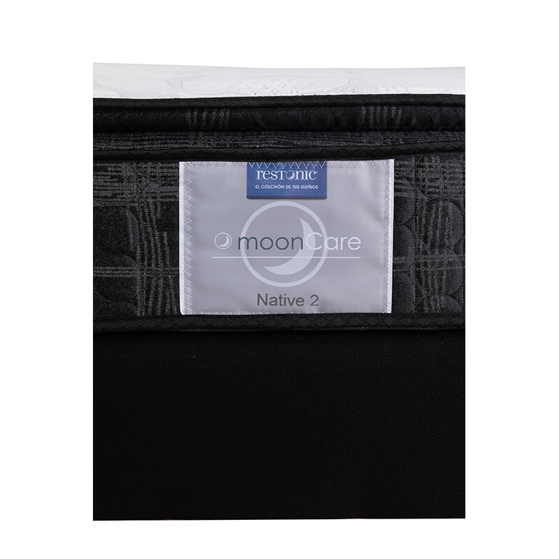 Colchón Individual Restonic Native + Box Black Dicasa + Sábanas + Protector