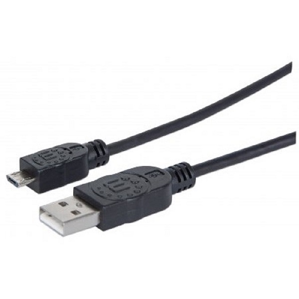 CABLE USB 2.0 TIPO A - MICRO USB 0.5 MTS NEGRO P / DISPOSITIVOS MOVILES