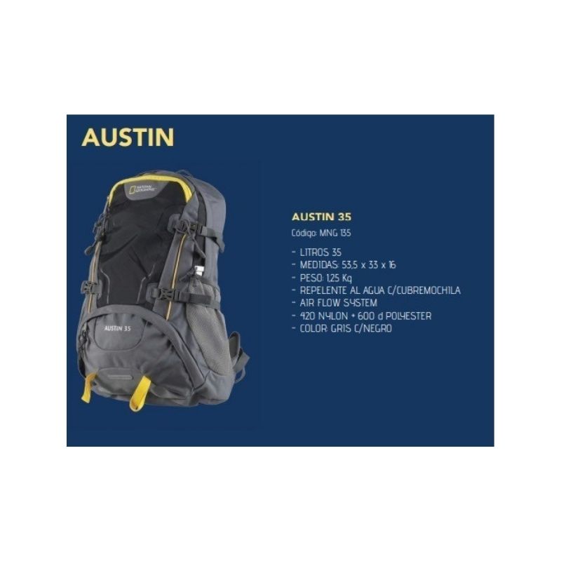 Mochila Senderismo National Geographic Austin 35 Lt Mod. MNG135