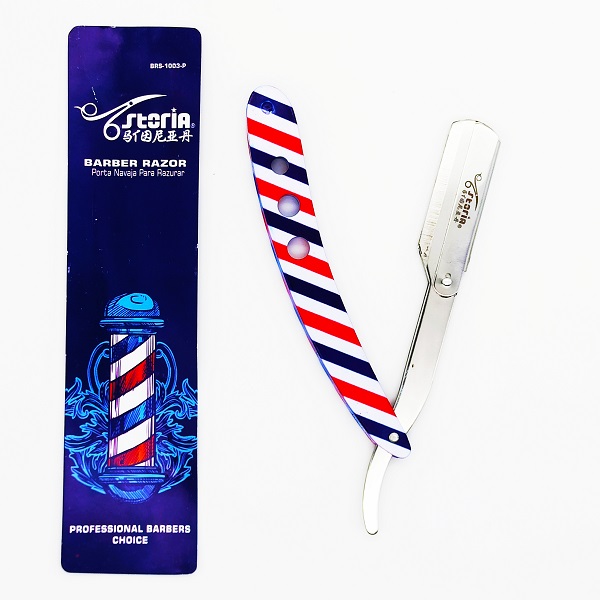 Porta Navaja Caramelo 3 Orificios Acero Barbero Barberpole