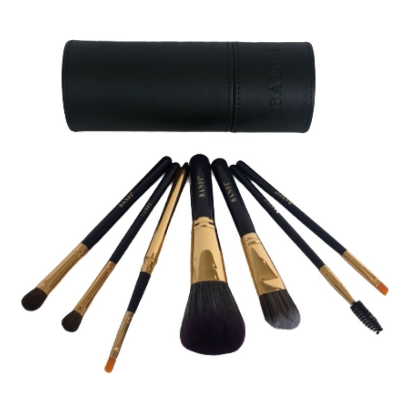 SET JUEGO PROFESIONAL DE BROCHAS PARA MAQUILLAJE TUBO 7 PZ