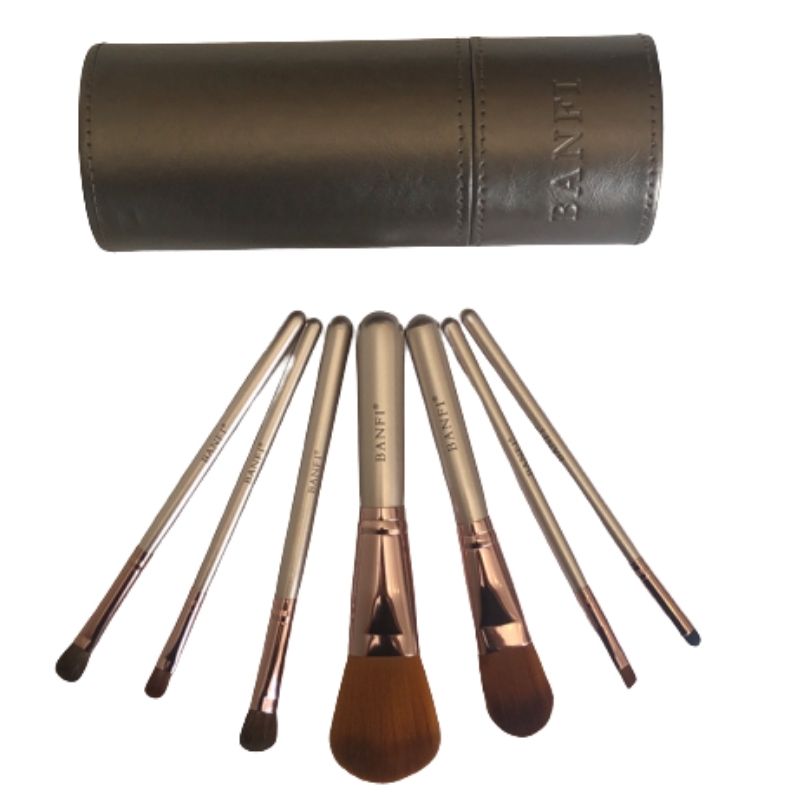 SET JUEGO PROFESIONAL DE BROCHAS PARA MAQUILLAJE TUBO 7 PZ