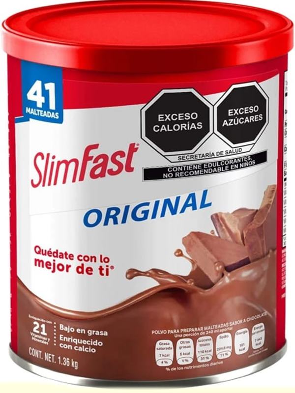 Slim Fast Chocolate Polvo Para Preparan Malteadas 1.360 Gr Contenido Para 41 Porciones