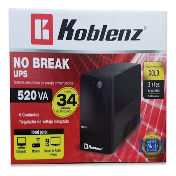 No Break Koblenz 520 Va 240 W 6 Ctcos 3 Años Garantía 5216 R