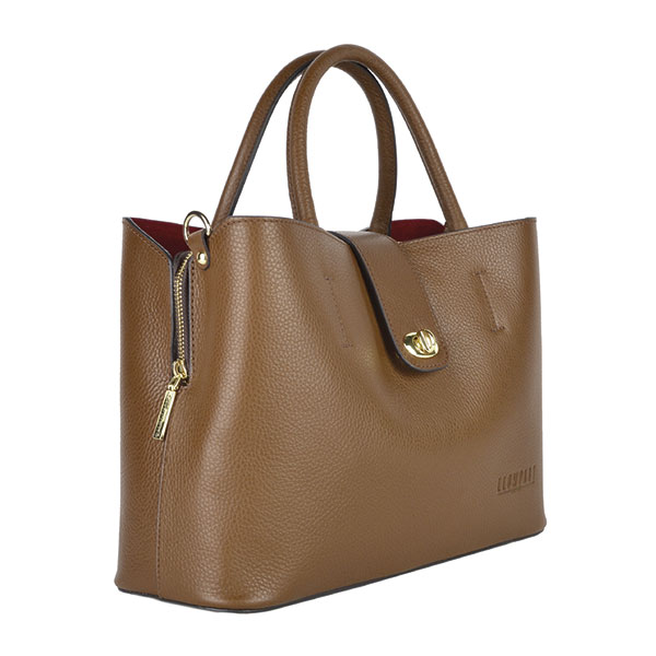 Bolsa de piel Tote Café Rojo 