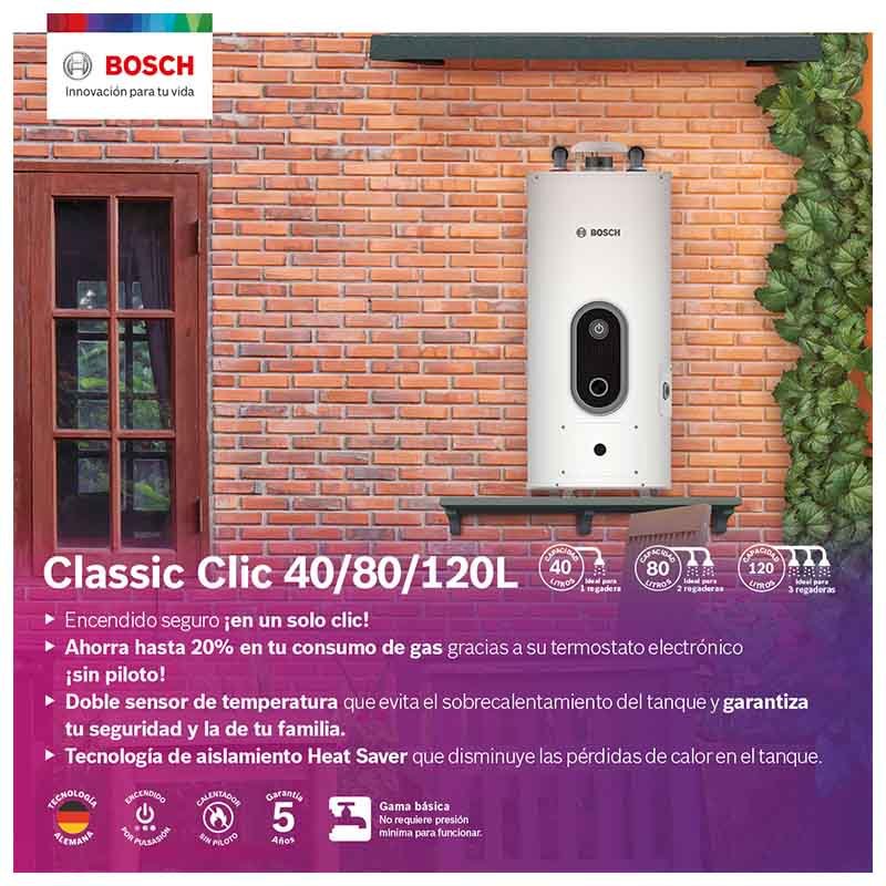 Calentador Deposito 3 Servicios Classic Clic 120 Lp Bosch