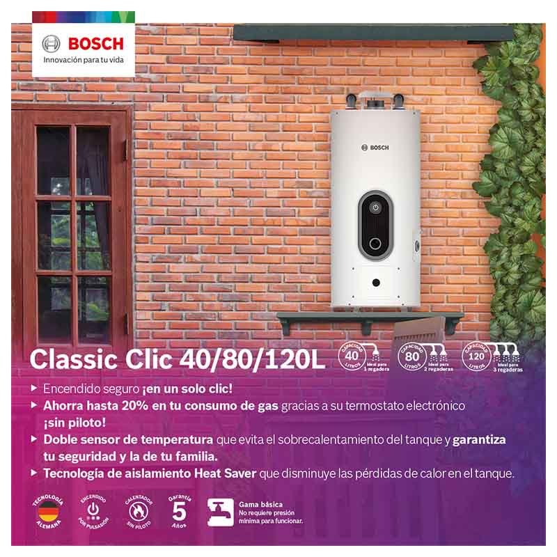 Calentador De Deposito 2 Servicios True 78 Gas Natural Bosch
