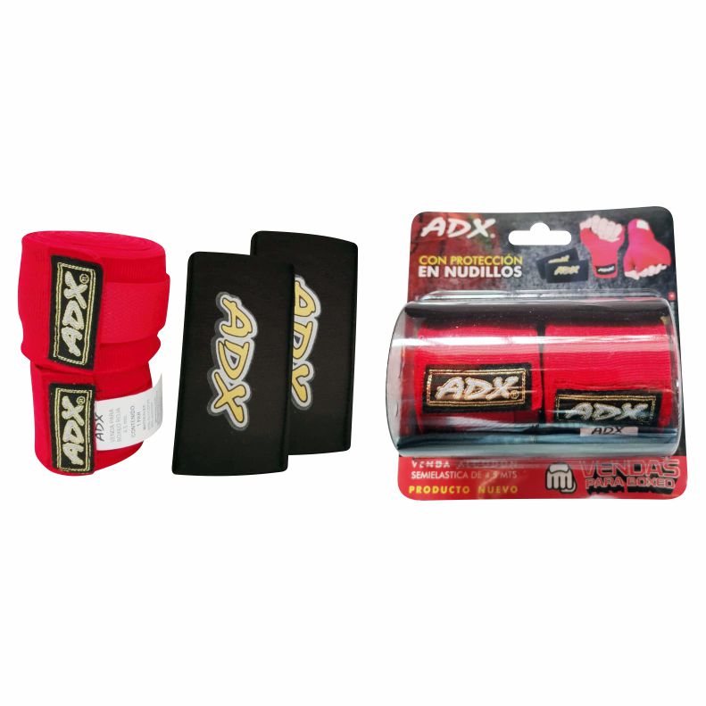 Par de Vendas para Entrenamiento Con Nudillera Incluida Adx 4.5 mtrs de Largo