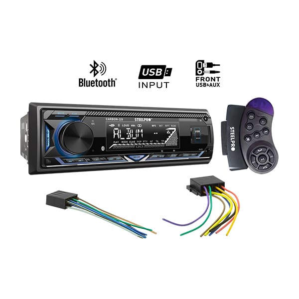 Steelpro Autoestereo Bluetooth Caratula Desmontable USB Aux 1 DIN