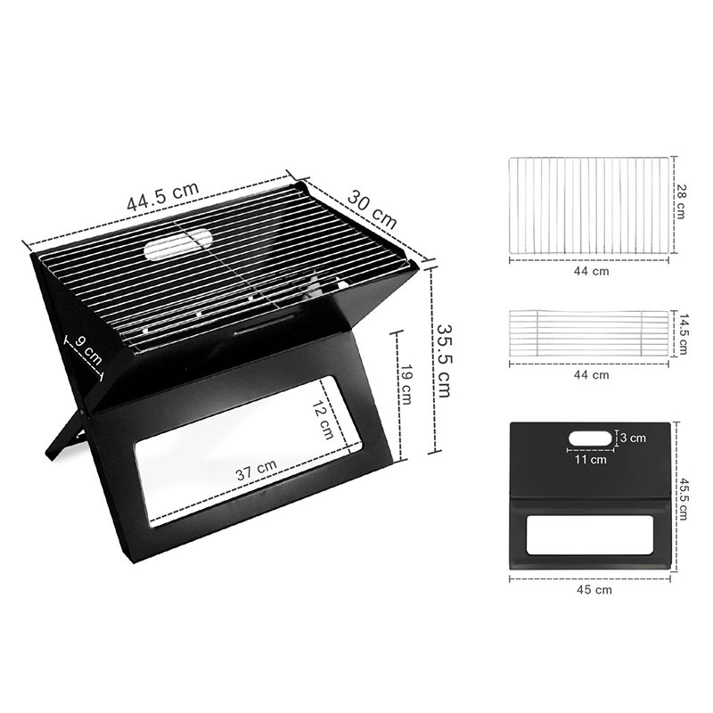 Parrilla Asador Portatil de Carbon Negro