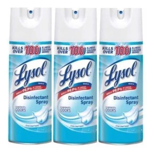 lysol desinfectante antibacterial 354gr crisp linen 3 pack