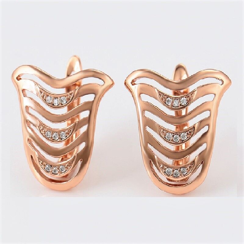 Aretes Concha Baño de Oro Rosa INCLUYE Caja Para Regalo Farcelli Jewelry