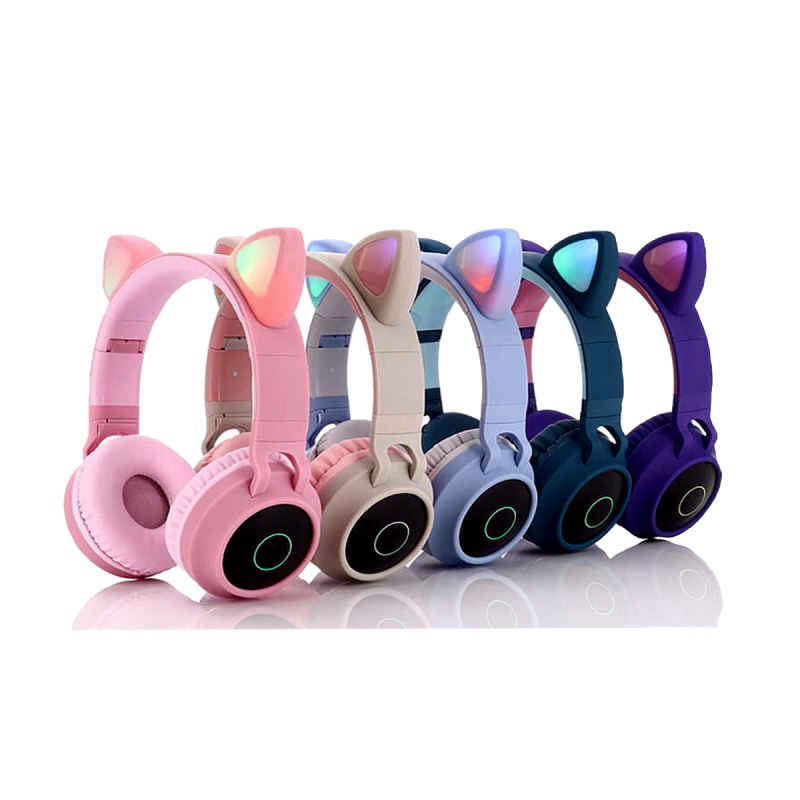 CASCOS BLUETOOTH CON MICRÓFONO OREJAS LED CAT KAWAII