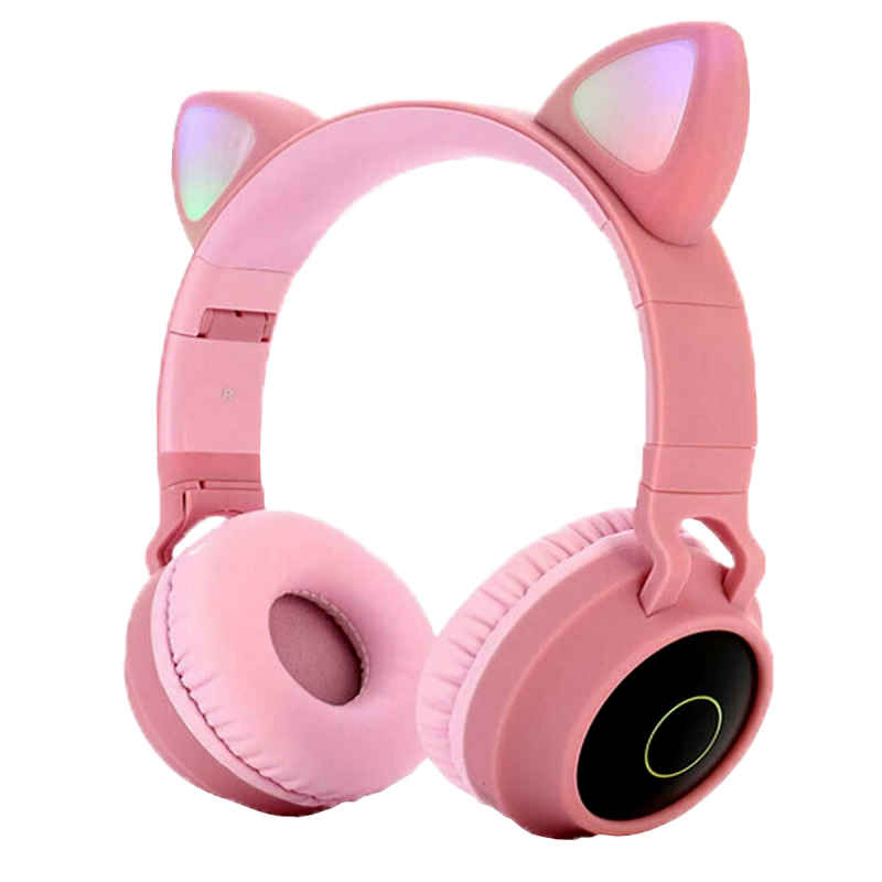Audífonos Bluetooth Cat Orejas De Gato Con Luz Led Micro SD Auriculares Inalambricos