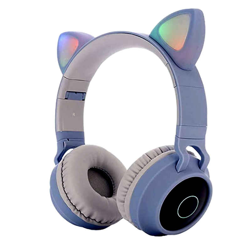 Auriculares infantiles TWS-CAT con orejas de gato luz LED Azul - TWS-CATBL  SMARTEK, Banda para el cuello, Azul