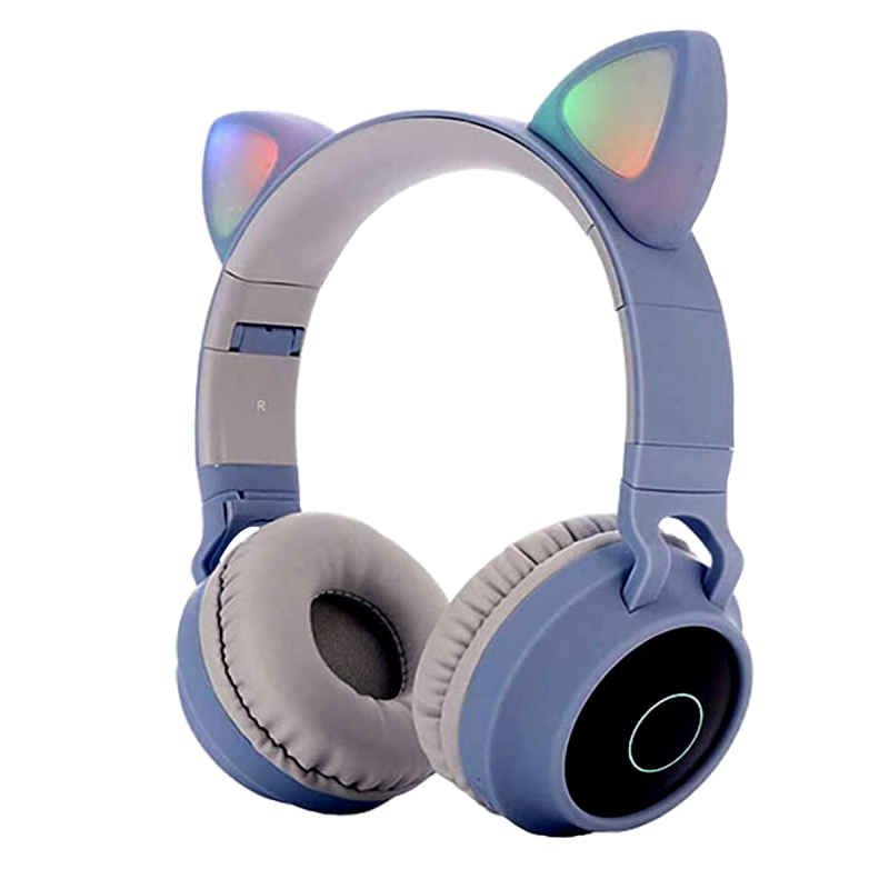 Auriculares inalámbricos LED con orejas de gato, audífonos con