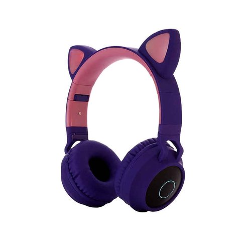 Audífonos Bluetooth Cat Orejas De Gato Con Luz Led Micro SD Auriculares  Inalambricos