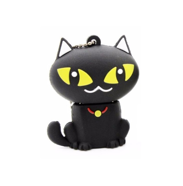 Memoria USB 32GB con Figura de Gato Negro