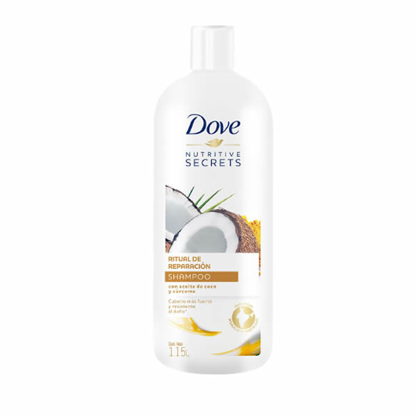 Shampoo con Aceite de Coco y Cúrcuma, Dove, 1L 516339 CST