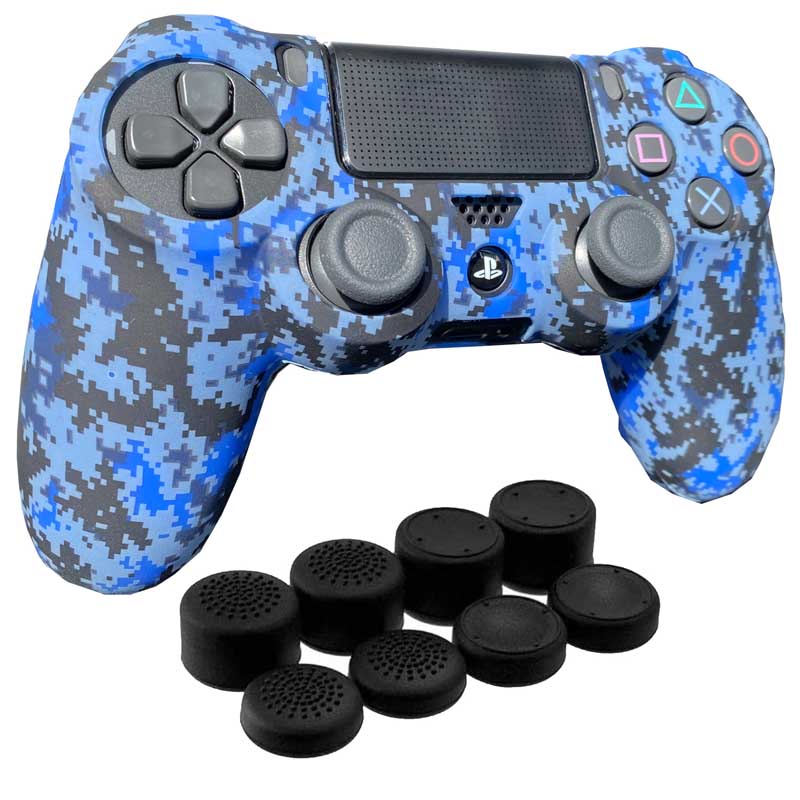 MandaLibre Funda De Silicona Para Control DualShock PlayStation 4 - Blue Pixel