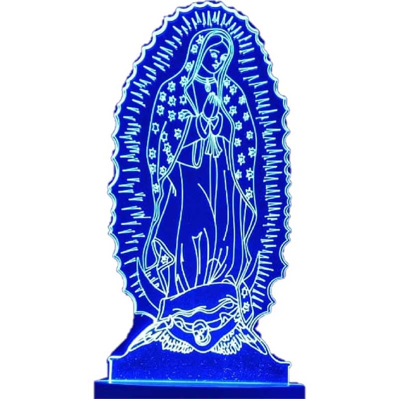 Lampara 3d Colores Virgen De Guadalupe Religión Católico
