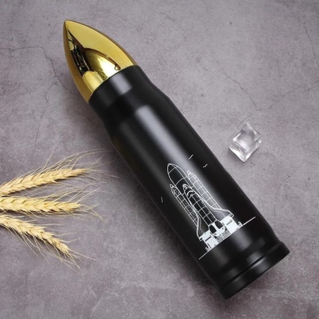 Termo Bala Acero Inoxidable Con Dosificador 500ml NEGRO