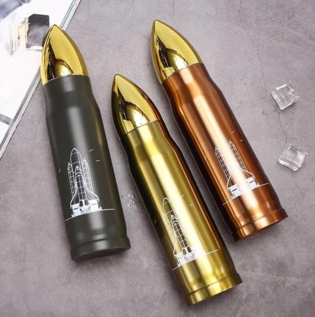 Termo Bala Acero Inoxidable Con Dosificador 500ml NEGRO