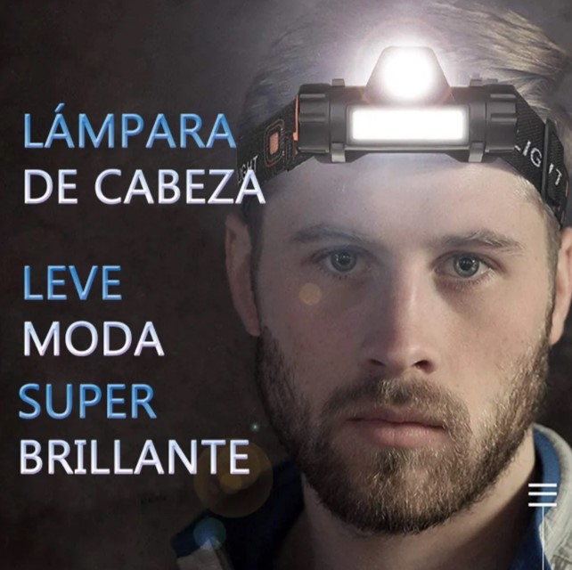 Linterna Frontal Led Usb Recargable Lámpara Para Acampar