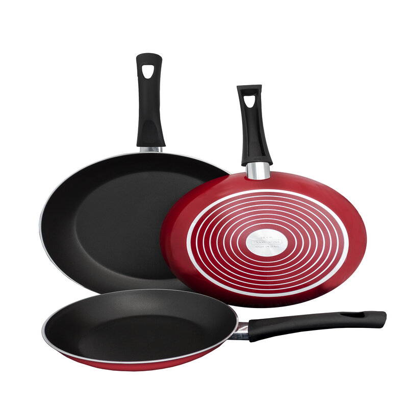 Juego De 3 Sartenes Italianos Tramontina Lazio Color Rojo