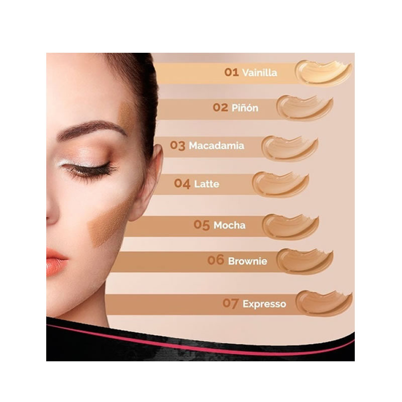Maquillaje Líquido Bissú Natural Ligero Duradero Varios Tonos