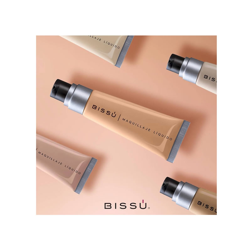 Maquillaje Líquido Bissú Natural Ligero Duradero Varios Tonos