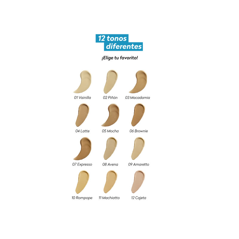 Maquillaje Líquido Bissú Natural Ligero Duradero Varios Tonos