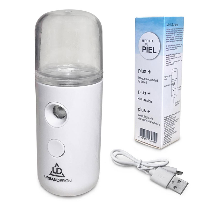 Desinfectante Spray Recargable Gran Shopping, USB Blanco