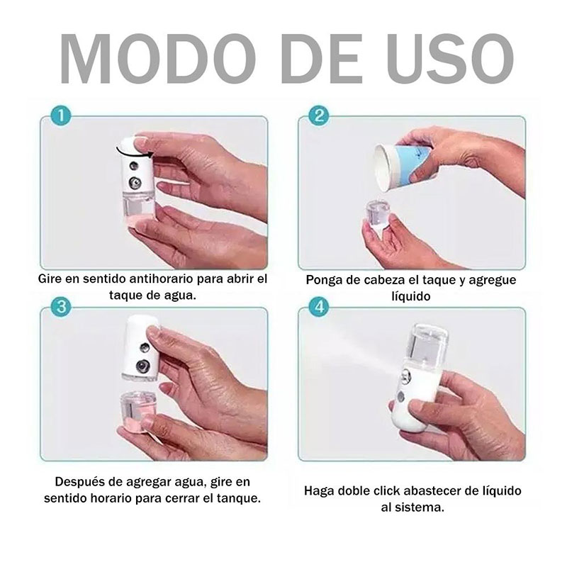 Desinfectante Spray Recargable Gran Shopping, USB Blanco
